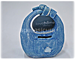 lovehome salvadanaio borsa jeans blu 23523