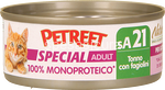 petreet scatoletta gatto sa21 monoproteico 100% tonno fagiolini 60gr