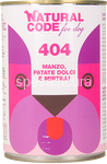 natural code 404 manzo, patate dolci e mirtilli gr.400