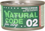 natural code dog 02 manzo e verdure gr.85