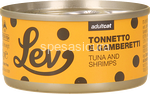 lev lattine umido gatto 100% naturale tonnetto e gamberetti 70gr 