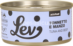 lev lattine umido gatto 100% naturale tonnetto e manzo 70gr 