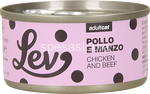 lev lattine umido gatto 100% naturale pollo e manzo 70gr 