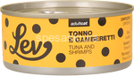 lev lattine umido gatto 100% naturale tonno e gamberetti 140gr 