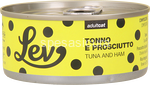lev lattine umido gatto 100% naturale tonno e prosciutto 140gr