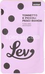 lev bustine umido gatto 100% nat. tonnetto e piccoli pesci bianchi gr.