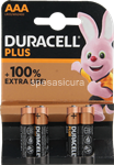 batterie ministilo aaa duracell plus extralife a lunga durata - 4 pz