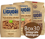 box 30 confezioni: pasta di gragnano integrale biologica liguori