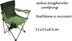 sedia piegh. camping verde 51x51x83 a