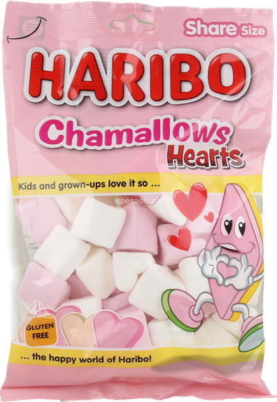 Haribo Chamallows Hearts, Caramelle Marshmallow A Forma Di Cuore, Ideale  Per San Valentino - 175gr : : Alimentari e cura della casa