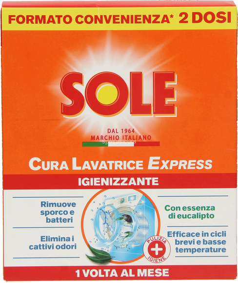 SOLE CURA LAVATRICE EXPRESS IGIENIZZANTE 2 DOSI X 250 ML. F