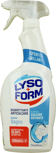 Lysoform Disinfettante Spray Disinfettante Anticalcare Azione Bagno - 750ml  + 750ml Ricarica
