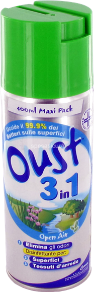 Oust 3in1 Spray Disinfettante Superfici E Tessuti Fragranza Open Air