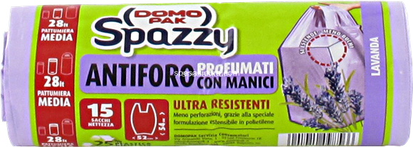 Domopak Spazzy Antiforo Profumati con manici - Mela Verde (28 litri - 15  sacchi nettezza)