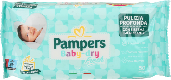 Salviette Pampers Baby-Dry Pulizia profonda con Sistema igienizzante - 50  pz - Acquista Online Salviette Pampers per bambini in offerta!