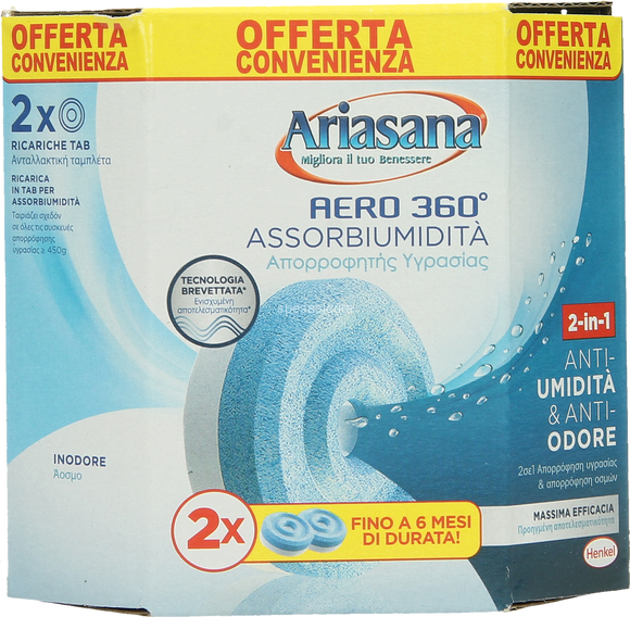 Ricarica 5x450gr. inodore assorbi umidità Ariasana - Articoli per pulizia e  disinfezione