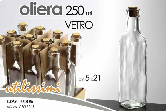 OLIERA VETRO CON TAPPO SUGHERO 250 ml