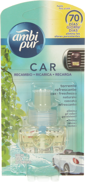 Ambi Pur 9 Ricariche Aqua AMBIPUR Car Ricarica Torrente Acqua Profumo per  Auto : : Casa e cucina