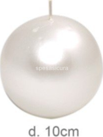 Candela Sfera Diametro 10 Cm - Bianca, Con Stoppino Crepitante, Cera Vegetale - Foto 9