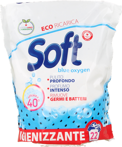 Detersivo per Lavatrice Eco Ricarica Soft Blue Oxygen Igienizzante - 1,1 Kg  x 22 lavaggi - Acquista Online Detersivo per Lavatrice in offerta!