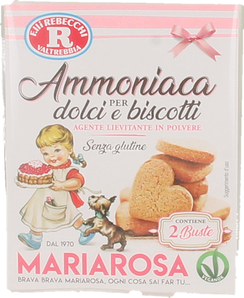 Rebecchi Ammonia For Sweets, Ammoniaca Per Dolci e Biscotti, 2 pk, 40g
